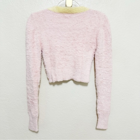 FOR LOVE & LEMONS pink Sheila Cropped Cardigan sweater - Picture 10 of 11